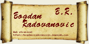 Bogdan Radovanović vizit kartica